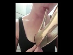 Smoking and Play with Super High Heel Lick and Sucking