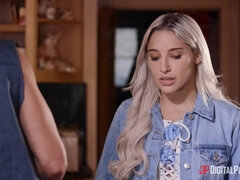 Sporty blonde babe seduced Scott into fucking her wet cunt
