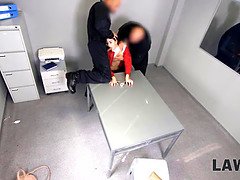 Teen doesnt know where security have taken her but she gets fucked