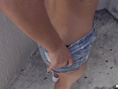 Amatør, Svart, Latina, Naturlige bryster, Utendørs, Piercingen, Offentlig, Fitte