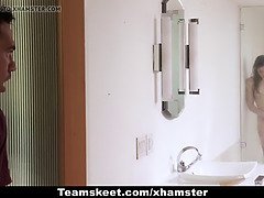 18, Veli, Ruskeahiuksinen, Naamallinen, Rankka, Hänen, Niellä, Tissit