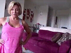 Brianna Beach competes with stepson Alex Adams in a yoga challenge - Mom wins first place