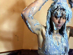 dame Messed up with Spaghetti Gunge and filth, Wam, Splosh (Fully Clothed)