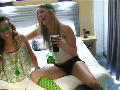 St. Patricks Day foursome fuck orgy in a hotel room