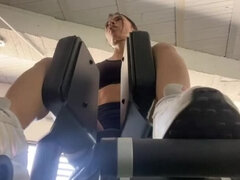 Latina Fitness Discreetly Cums in Gym Bathroom