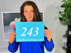 Novice brunette darling shows off in casting