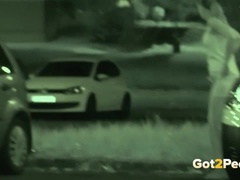 Caught Pissing On Night Vision CCTV