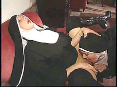 Shameful nuns get pulverized in a threeway