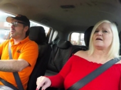 Fake Driving School Bigtitted mature MILF gives bj and gets down and dirty