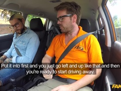 Fake Driving School (FakeHub): Sexy learners secretly fuck in car