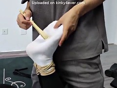 Chinese bondage in white socks