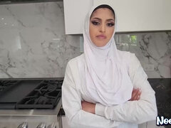 2 Arab Hijab Girls Fucked - POV threesome blowjob by Muslim sluts