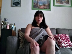 Stepmom showing off for video call