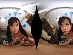 Ceiling Specialty Angle (4K) - Asian girlfriend rides BWC in POV VR hardcore with cumshot