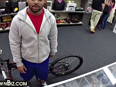 Black gay pawn fucked in warehouse threesome after blowjob