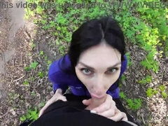 Hot MILF gave a blowjob to a stranger in a public place. POV