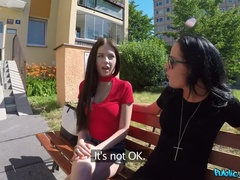 Public Agent (FakeHub): Lesbian dumps her GF for a big cock