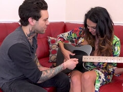 Missy Martinez gets her pussy tuned by her guitar instructor