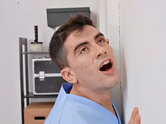 Brazzers: Sexy nurse Angel Wicky gets a glory hole assfucked