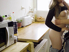 French nubile boinked in the Kitchen - amateur LesPhiLou
