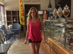 French blonde has anal sex after bakery is closed