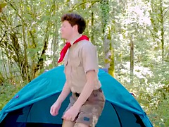 Boys at Camp - Boy Scout Seduces Scout Master by Showing Him His Throbbing Hard Cock