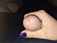 Handjob from girlfriend with nail in urethra