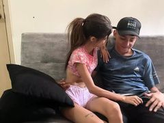 Hot Stepsister Kisses Lead to Wild Creampie Fuck - Amateur POV