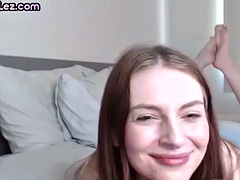 21 year old petite lesbians masturbate with sex toys on webcam
