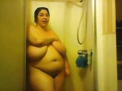 Amateur, Belle grosse femme bgf, Douche, Solo