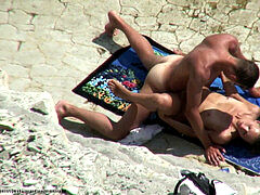 Beach voyeur sex, public, nude beach