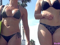 meaty bootie Thong Bikini Beach Babes Voyeur hidden cam Closeup