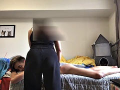 Married Latina Massage Lady slowly gives in to Monster Cock