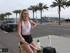 Amateur Teen Kenzie POV fuck in public bike room