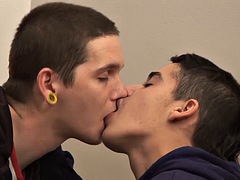 Best friends have first time gay sex with powerful cumshot