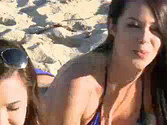 Public, beach, showing