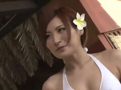 Nice breasty Japanese huzzy in public place