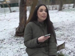 Public agent pays a busty Spanish girl for POV sex