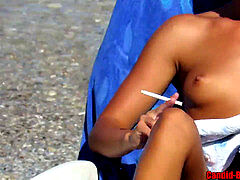Topless bikini Beach milfs spycam Voyeur HD Video