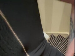 Quick Creampie While Fucking in a Hotel Stairwell