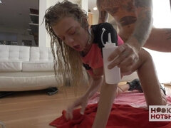 Squirted Hard Blonde Tiffany Watson Gets Both Holes Packed!