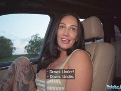 Aussie reality MILF Hayley Vernon goes hardcore in public doggy style roadside