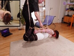 Lady endures intense Shibari bondage - frog-tied for an hour! Special thanks for the support video!