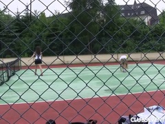 Luka and Nessy playing tennis