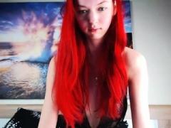 Redhead 18-19 year old dripping wet pussy self-satisfaction