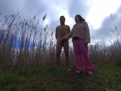 Amatør, Stor kukk, Par, Sperm skott, Nederlansk, Europeisk, Mamma, Utendørs