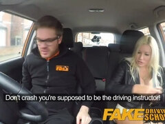 Fake Driving School squirting orgasm busty milf takes creampie after lesson