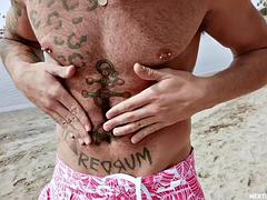 Plaża, Duży kutas, Obciąganie, Para, Gej, Hardcore, Wielorasowy, Rzeczywistość