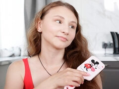 Amatør, Stor kukk, Kukk suging, Bakfra, Naturlige bryster, Tynn, Tenåring, Pupper