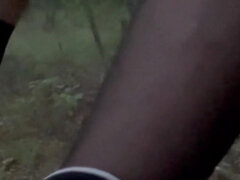 Enthousiasteling, Amerikaans, Travestiet, Masturbatie, Buiten, Kousen